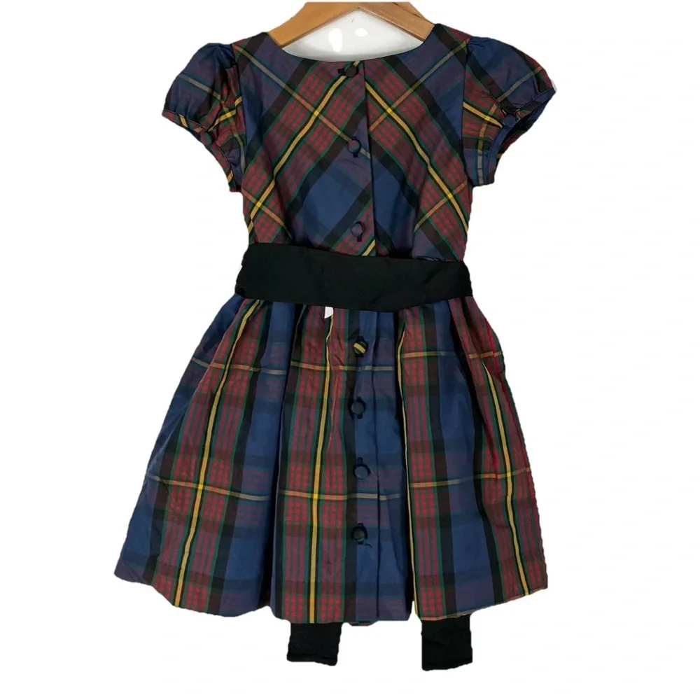 Ralph Lauren Tartan Plaid Bow Dress 24M Holiday Preppy Christmas
